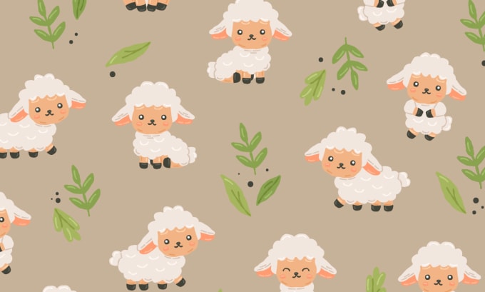 Gig Preview - Create cute baby kids custom seamless pattern design for textile or fabric