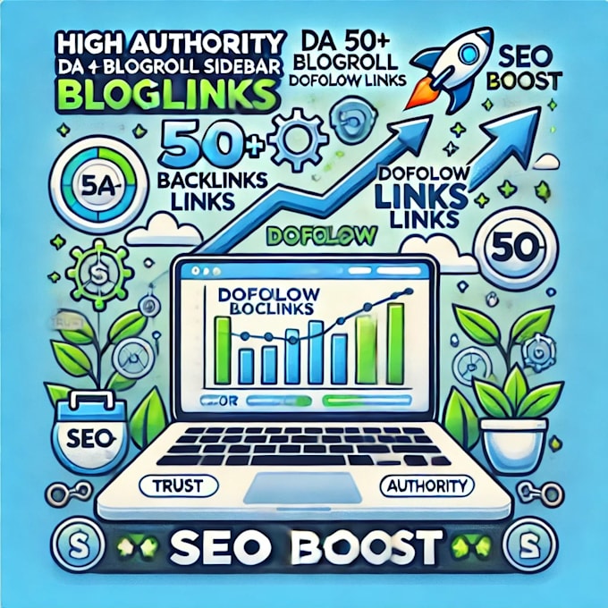 Gig Preview - High authority da 50 plus blogroll sidebar dofollow links for SEO boost