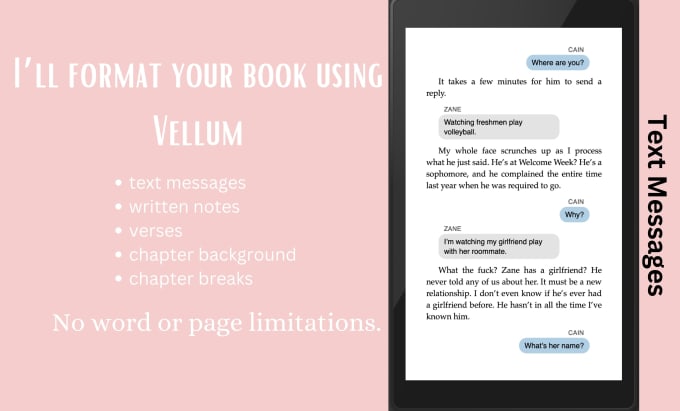 Gig Preview - Format your ebook or physical book using vellum