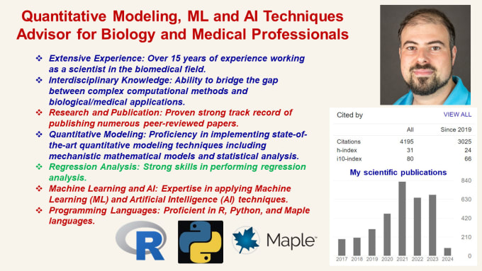 Gig Preview - Advise medical and biology professionals on ml and ai techniques