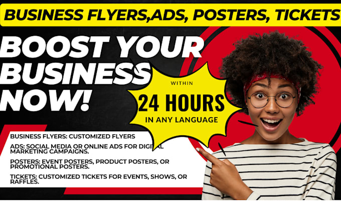 Gig Preview - Create flyer, poster, banner, social media posts, ads any language in 24 hours