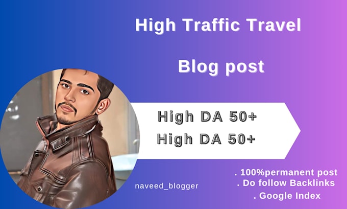 Gig Preview - Publish a high da guest post on your travel blog