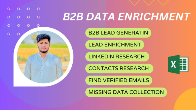 Gig Preview - Do data enrichment, b2b lead generation, and email leads