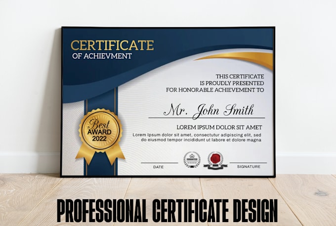 Gig Preview - Do professional certificate design