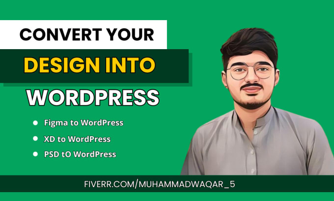 Gig Preview - Convert figma to wordpress, xd to wordpress and psd to wordpress