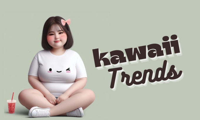 Gig Preview - Do create trending kawaii cute faces for women tshirts