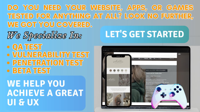 Gig Preview - Test your website, app or game for bugs, usability, UI, UX, QA testing