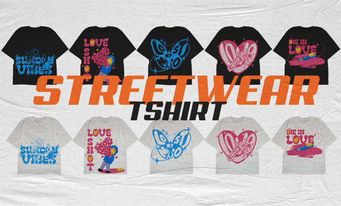 Bestseller - create streetwear tshirt, y2k, streetwear for clothing and apparel merch