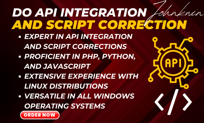 Gig Preview - Do API integration and script corrections with PHP, python and javascript