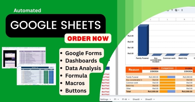 Gig Preview - Create any google sheet for your need