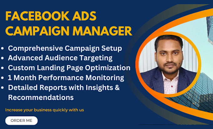 Gig Preview - Be expert facebook ads campaign manager