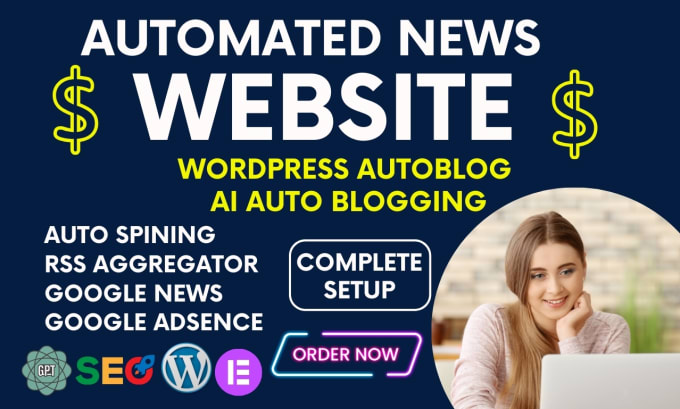 Gig Preview - Create automated news website, wordpress autoblog with ai auto blogging