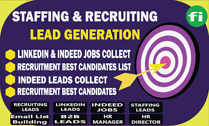 Gig Preview - Collect staffing lead generation, recruiting email list for you and HR managers