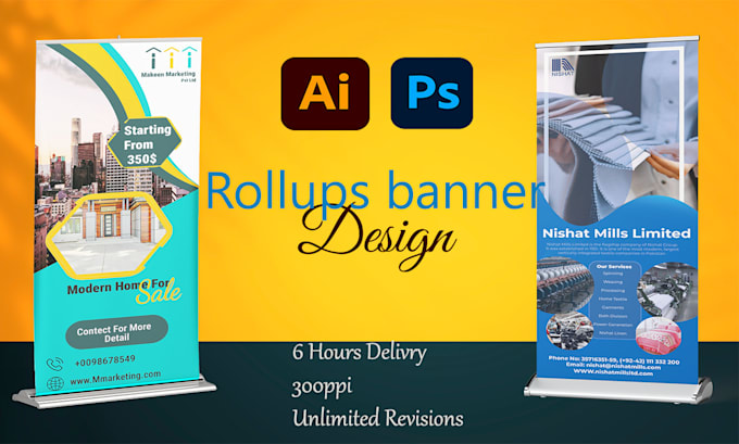 Bestseller - design print ready roll ups, linkedin, billboard and website banner in 6 hr