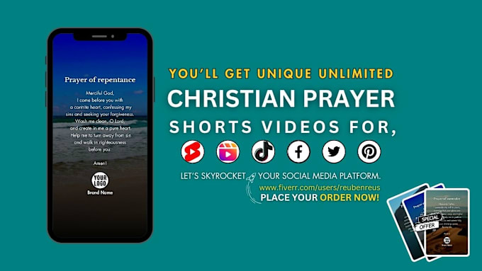 Gig Preview - Create christian prayer shorts videos, bible quotes, bible verse reels, tiktok