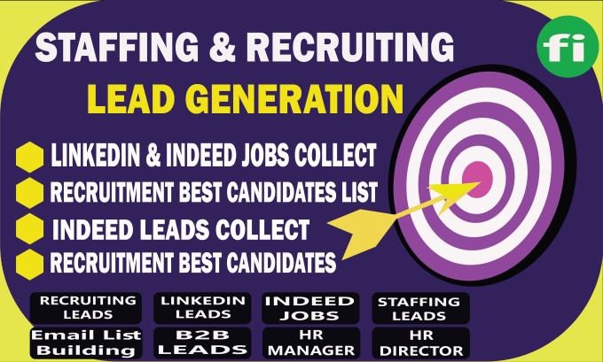 Gig Preview - Recruiting lead generation, b2b linkedin leads, recruiting email list building