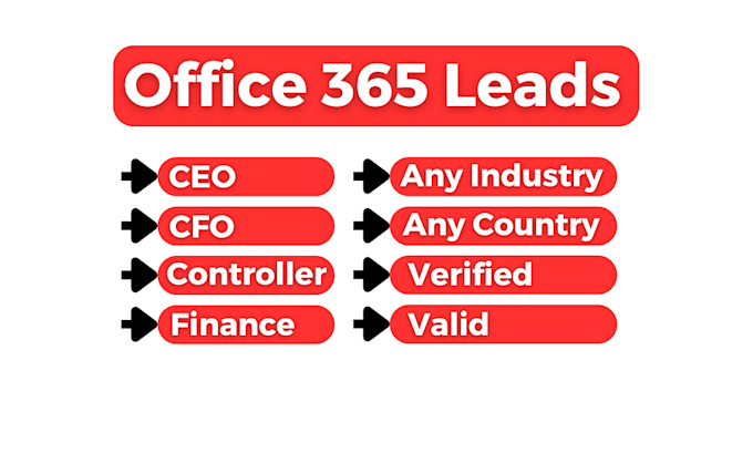 Gig Preview - Provide targeted and verified office 365 leads