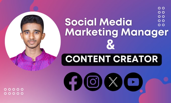 Gig Preview - Be your social media marketing manager and content creator