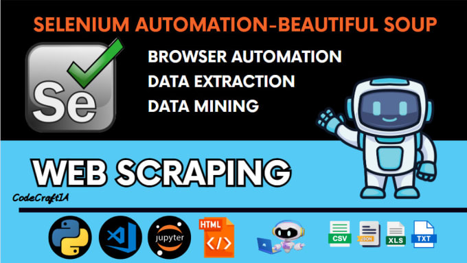 Gig Preview - Do selenium automation, python web scraping, beautiful soup