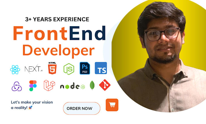 Gig Preview - Be front end web developer in react js, next js