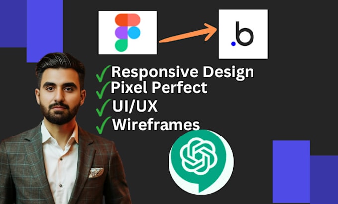 Gig Preview - Convert figma designs to responsive bubble web app pages mvp saas, marketplace