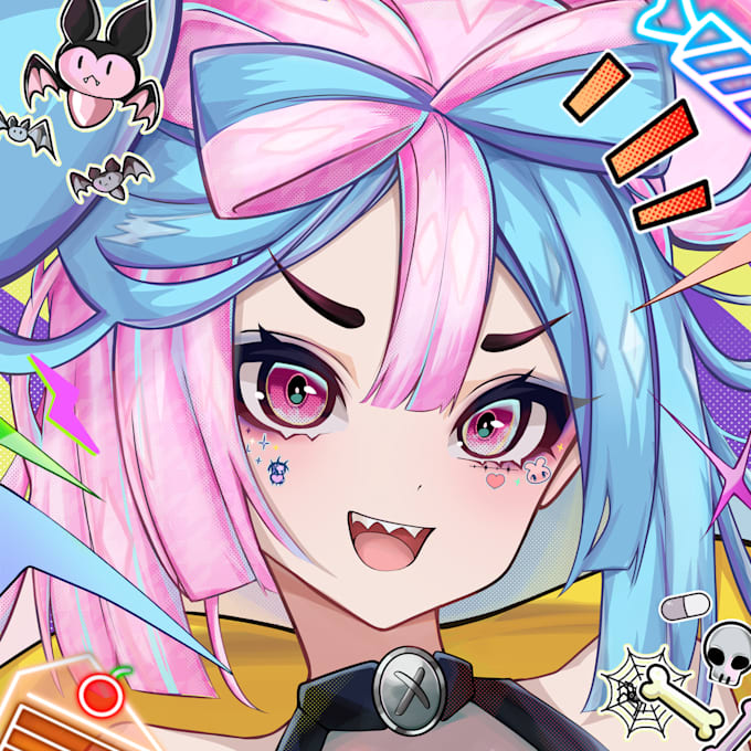 Gig Preview - Draw pfp, avatar icon, album cover, portrait of your oc, vtuber, anime character