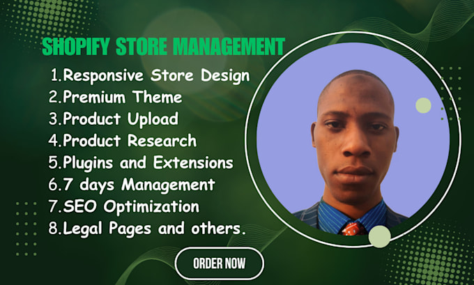 Gig Preview - Set up shopify store for your brand, shopify store manager