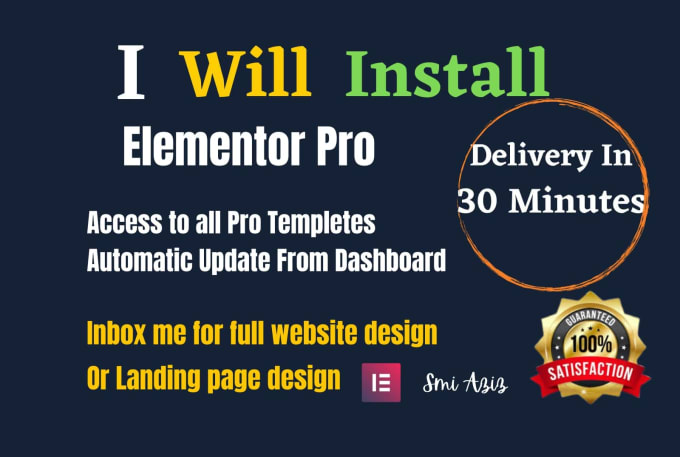 Gig Preview - Install elementor pro updatable plugin, design landing page