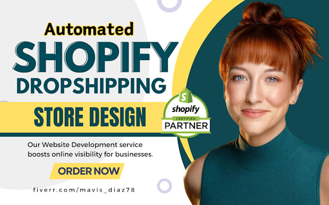 Gig Preview - Create an automated shopify dropshipping store, shopify website, dropshipping