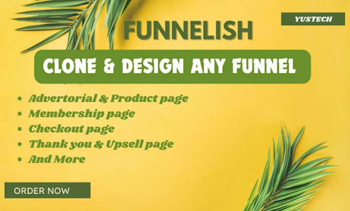 Gig Preview - Clone any product landing page on funnelish sales funnel kajabi systeme io