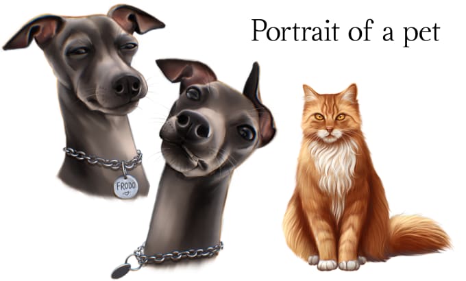 Gig Preview - Draw cat dog or your pet into realistic digital