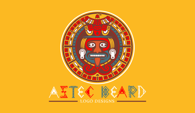 Gig Preview - Do design prehispanic aztec beard and mexican logo