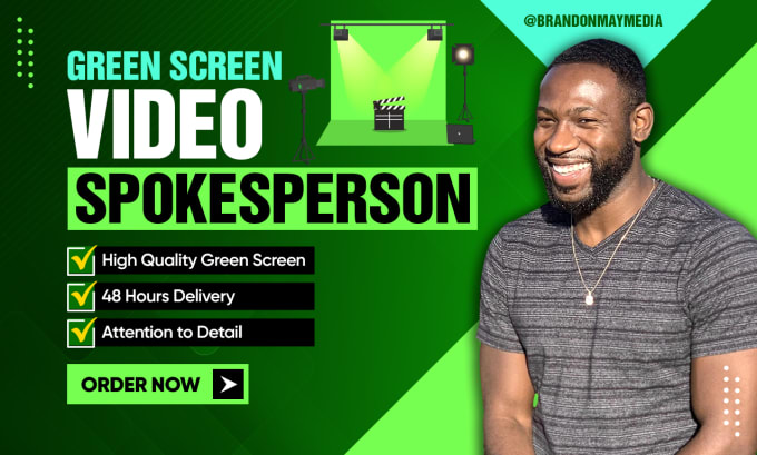 Gig Preview - Be your green screen video spokesperson