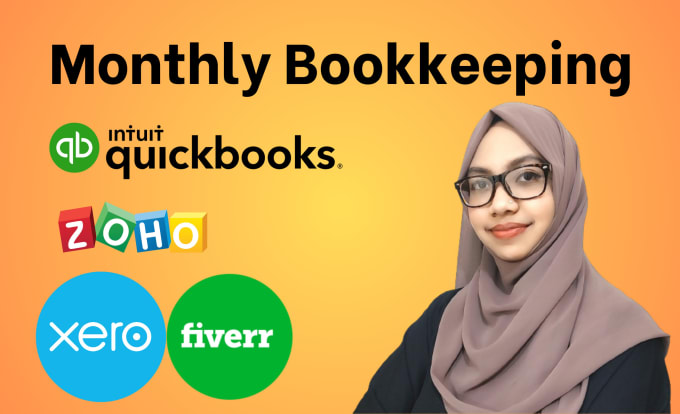 Gig Preview - Do monthly bookkeeping for your small business in quickbooks,xero,zoho books