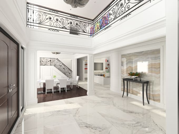 Gig Preview - Do luxurious mansions interior design 2d and 3d renders