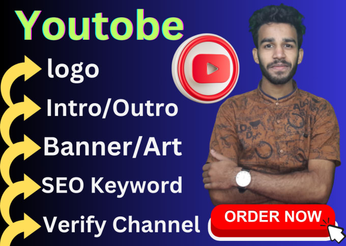 Gig Preview - Do youtube channel create with logo,intro,outro,channel SEO