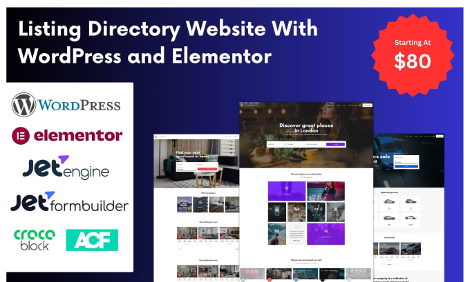 Gig Preview - Create a custom listing directory website with wordpress