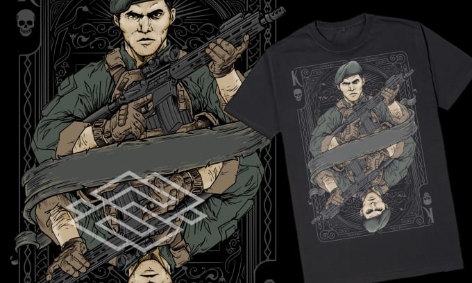 Gig Preview - Draw for tshirt illustration, skull, operator military and tactical warrior