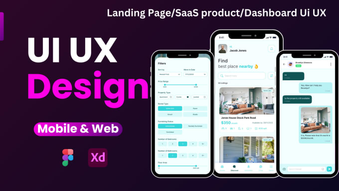 Gig Preview - Ui ux design mobile app ui ux design website ui ux design