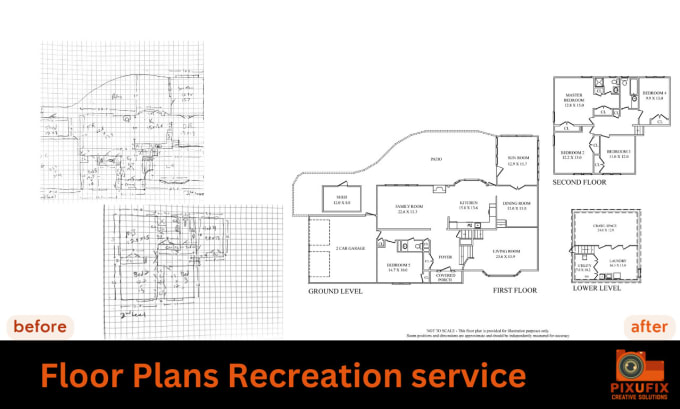 Gig Preview - Do edit or recreate floor plans 2d black and white and color