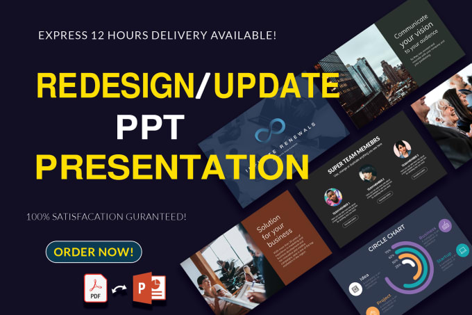 Gig Preview - Quickly recreate redesign improve PPT presentation or update powerpoint