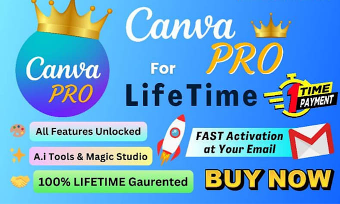 Gig Preview - Provide 1 canva pro subscription in cheap price for five years