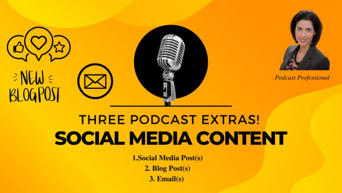 Gig Preview - Write social post, blog and email content to promote your podcast episode