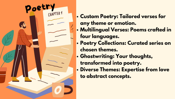 Bestseller - write nice poetry for you in english, french and spanish