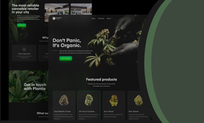 Gig Preview - Design and setup marijuana website, cbd store, hemp, cannabis website