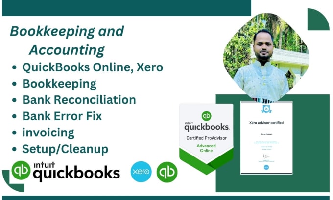 Gig Preview - Manage your monthly bookkeeping using quickbooks online and xero