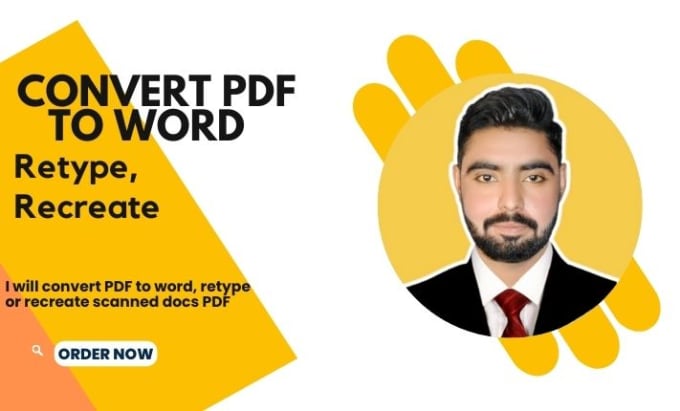 Gig Preview - Do convert PDF to word, retype or recreate scanned docs PDF