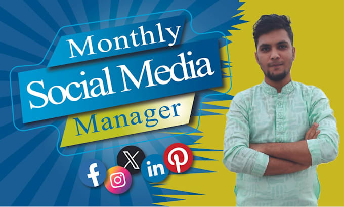 Gig Preview - Be your dedicated social media manager,providing social media monthly management