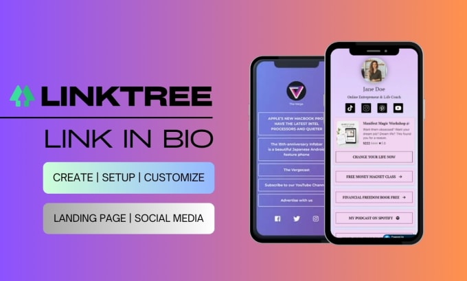 Gig Preview - Setup and customize linktree bio link for social media and website