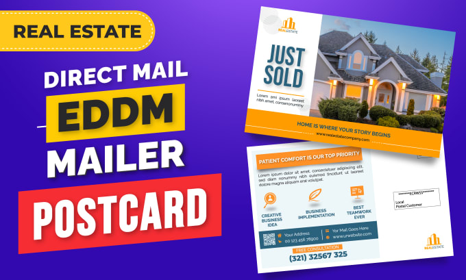 Gig Preview - Design real estate direct mail eddm postcard promotional flyer mailer